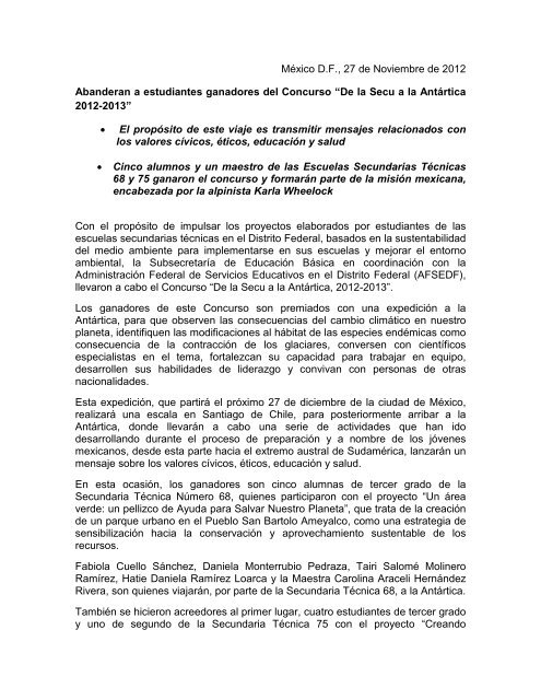 Mexico D F 27 De Noviembre De 12 Abanderan A Estudiantes