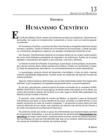 HUMANISMO CIENTÍFICO - Universidad de Manizales