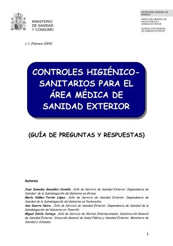 controles higiénico sanitarios para el área médica de sanidad exterior