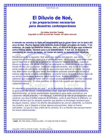 El Diluvio de Noé y las preparaciones necesarias ... - Kosher Torah