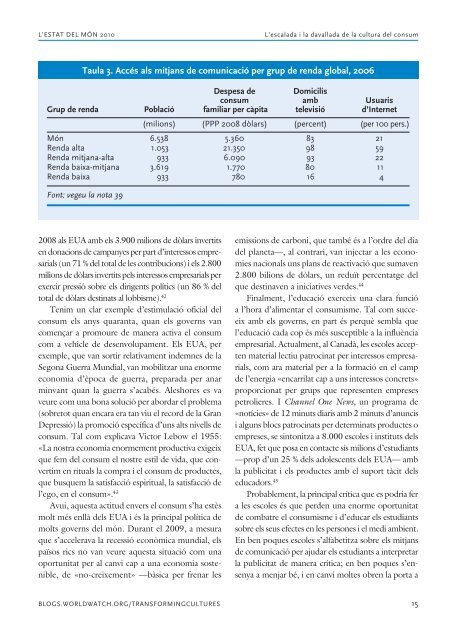 L'estat del món 2010 (pdf) - Centre UNESCO de Catalunya