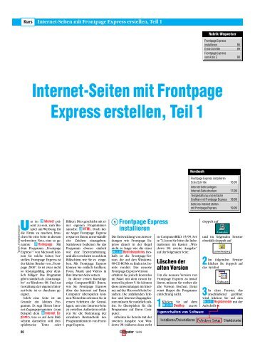 Internet-Seiten mit Frontpage Express erstellen, Teil 1