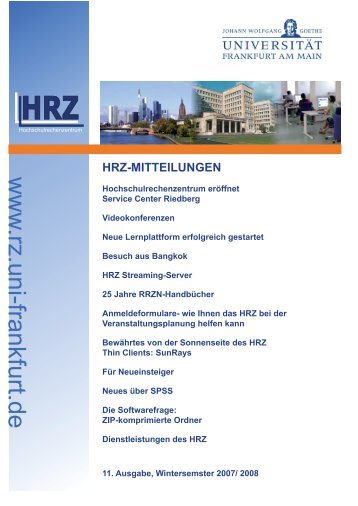 www .rz.uni-frankfurt.de - Hochschulrechenzentrum - Goethe ...