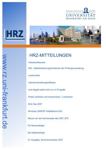 hrz-mitteilungen - Hochschulrechenzentrum - Goethe-Universität