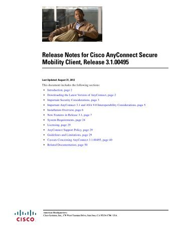 Release Notes for Cisco AnyConnect Secure Mobility Client ...