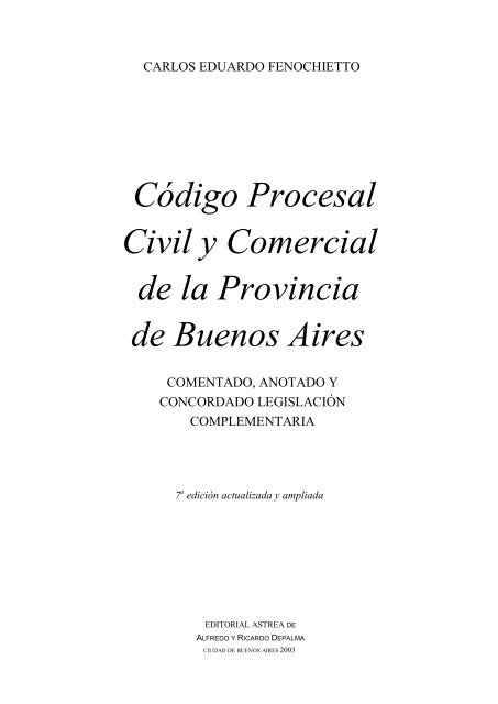 Codigo Procesal Civil y Comercial de Bs As