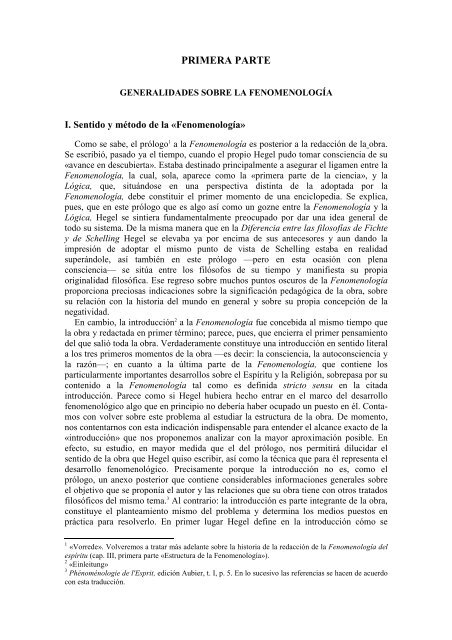 Génesis y estructura de la 'Fenomenología del Espíritu' de Hegel