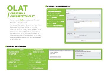 Creating a CourSe with olat