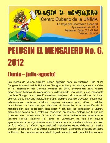 PELUSIN EL MENSAJERO No. 6, 2012