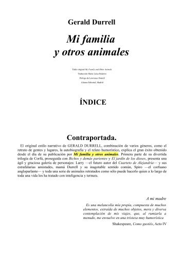 Mi familia y otros animales (PDF) - Trebol-A