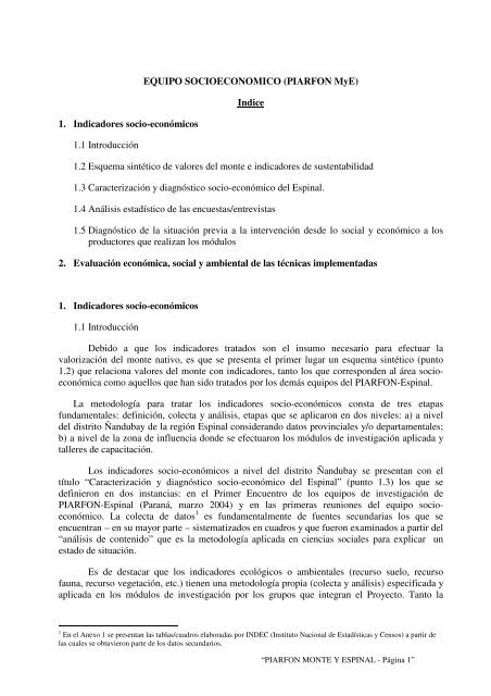EQUIPO SOCIOECONOMICO - Secretaria de Ambiente y Desarrollo ...