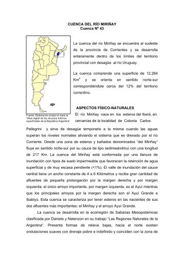 43 La cuenca del río Miriñay - Subsecretaría de Recursos Hídricos