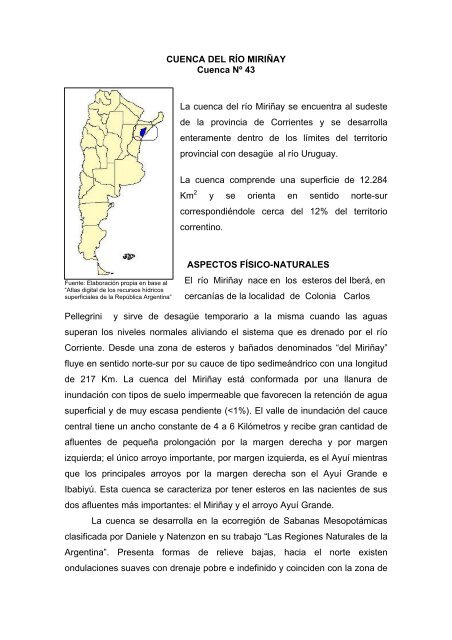 43 La cuenca del río Miriñay - Subsecretaría de Recursos Hídricos