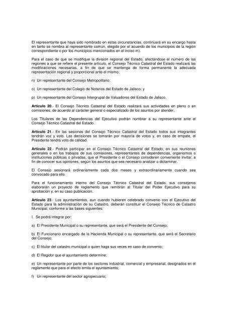 Ley de Catastro Municipal del Estado de Jalisco - Gobierno del ...