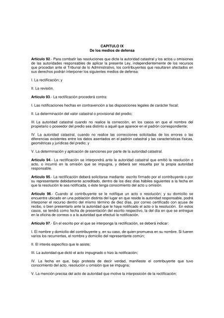 Ley de Catastro Municipal del Estado de Jalisco - Gobierno del ...