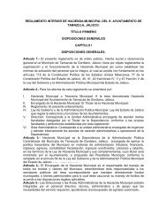 Reglamento Interior de Hacienda Municipal - Tamazula de gordiano