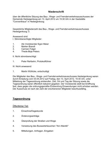 Sitzung vom 13.04.2012