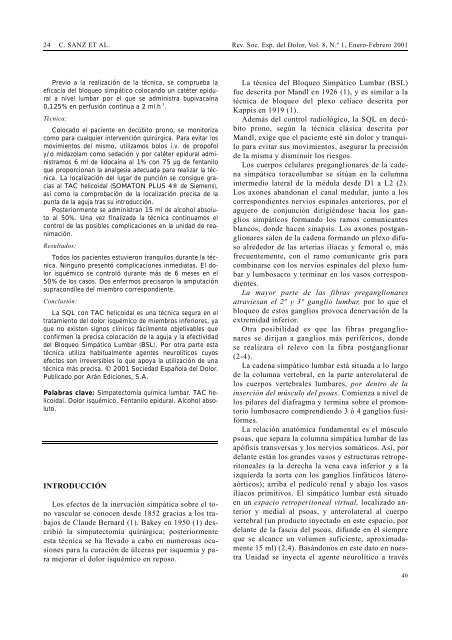 Simpatectomía Química Lumbar - Revista de la Sociedad Española ...