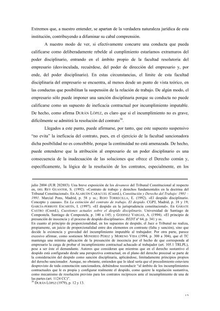 La suspensión de la relación de trabajo por motivos disciplinarios