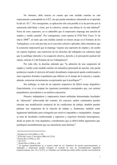 La suspensión de la relación de trabajo por motivos disciplinarios