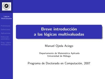 Transparencia Lógica Multivaluada - Departamento de Computación