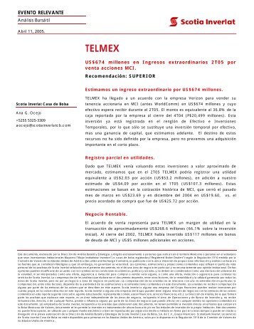 TELMEX - Scotiabank inverlat