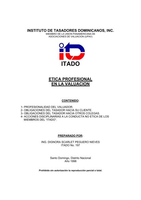 Etica Valuación - Instituto de Tasadores Dominicanos, Inc (ITADO)