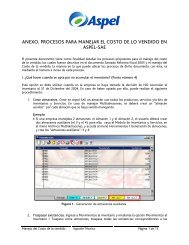 anexo. procesos para manejar el costo de lo - Aspel