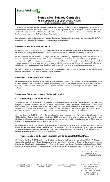Notas a los Estados Contables - Banco de la Provincia de Buenos ...
