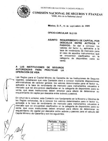 NACIONAL DE SEGUROS Y FIANZAS - Cnsf