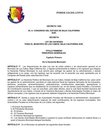 DECRETO 1405 - Ayuntamiento de Los Cabos