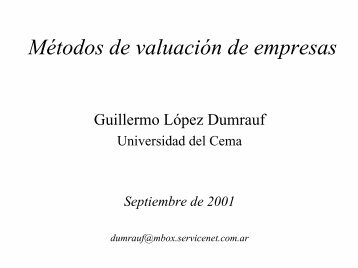 Métodos de valuación de empresas - Universidad del CEMA