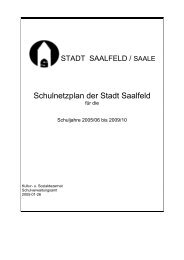 Schulentwicklungsplanung - Saalfeld