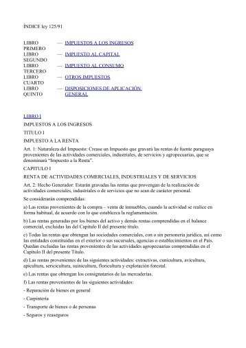 Ley 125/91 - Asociación Paraguaya de Compañias de Seguros