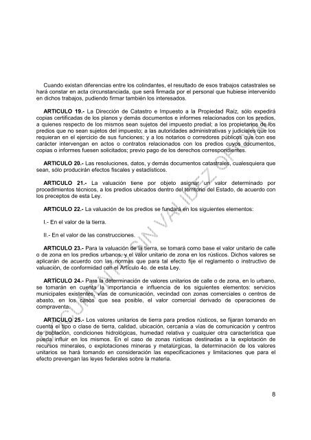 Ley de Catastro del Estado - Gobierno de Aguascalientes