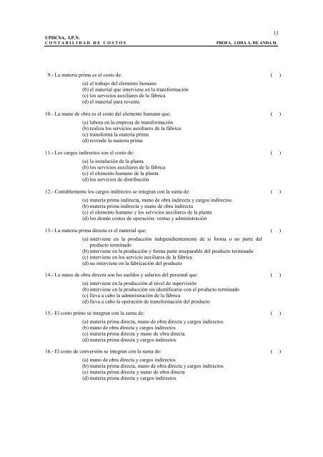 contabilidad de costos - sepi.upiicsa.ipn.mx - Instituto Politécnico ...