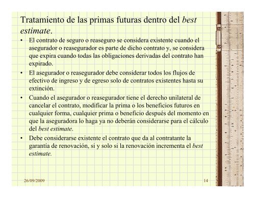 Best Estimate de Riesgos en Curso