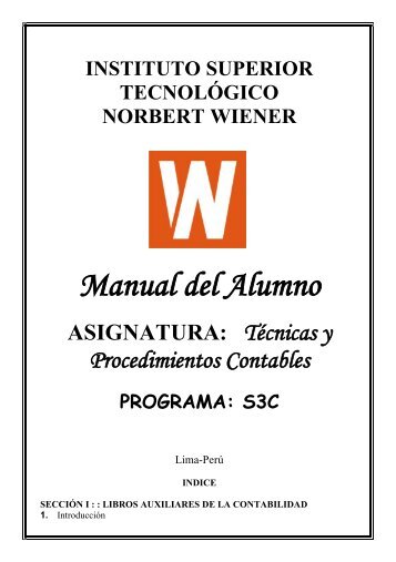 tecnicas y procedimientos contables - Instituto Norbert Wiener