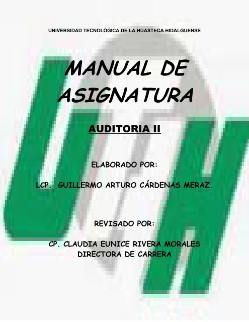 MANUAL DE ASIGNATURA - Biblioteca UTHH