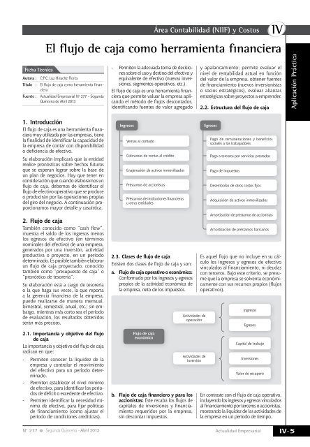 IV El flujo de caja como herramienta financiera - Revista Actualidad ...