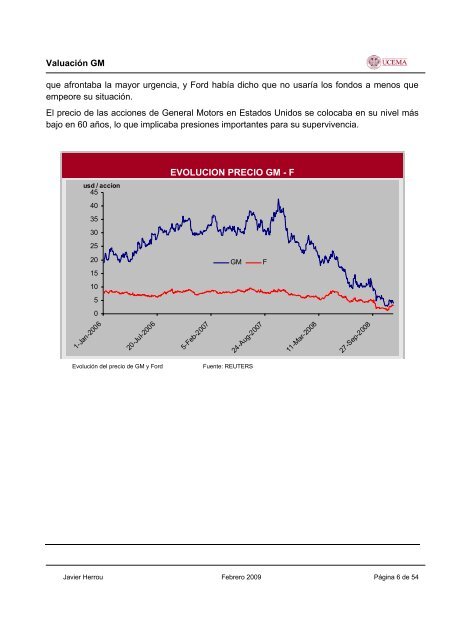 valuacion de general motors usando un modelo de opciones reales