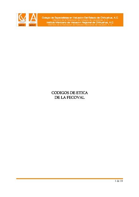 CODIGOS DE ETICA CODIGOS DE ETICA DE LA FECOVAL DE LA ...