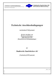 Technische Anschlussbedingungen (TAB) - Stadtwerke Saarbrücken