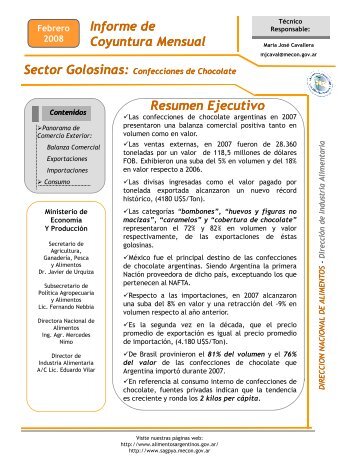 Informe de Coyuntura Mensual Sector Golosinas - Alimentos ...