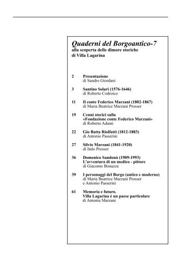 Quaderno n° 7 anno 2006 - associazione Borgoantico