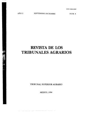 revista de los tribunales agrarios - Tribunal Superior Agrario