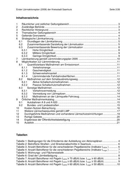 Erster Lärmaktionsplan - Saarlouis