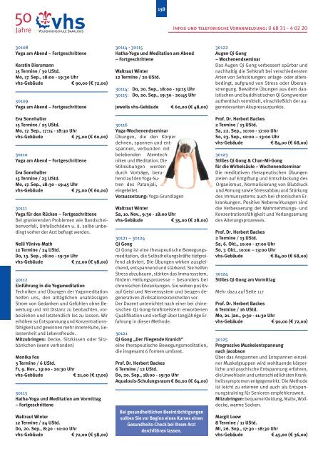 Programm Herbst/Winter 2012/2013 - Volkshochschule Saarlouis