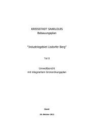 Umweltbericht Grünordnung Lisdorfer Berg - Saarlouis
