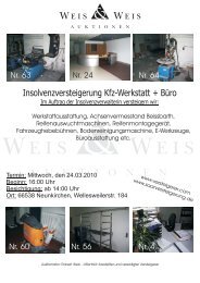 Insolvenzversteigerung Kfz-Werkstatt + Büro - Weis und Weis ...